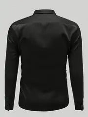 Men’s Royal Blue Dress Shirt – Long Sleeve, Elegant, Machine Washable