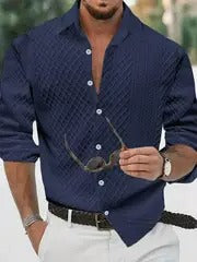 Classic Men’s White Shirt – European Style, Regular Fit, Long Sleeve