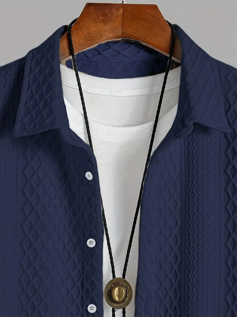 Men’s Classic White Shirt – European Style, Long Sleeve, Regular Fit