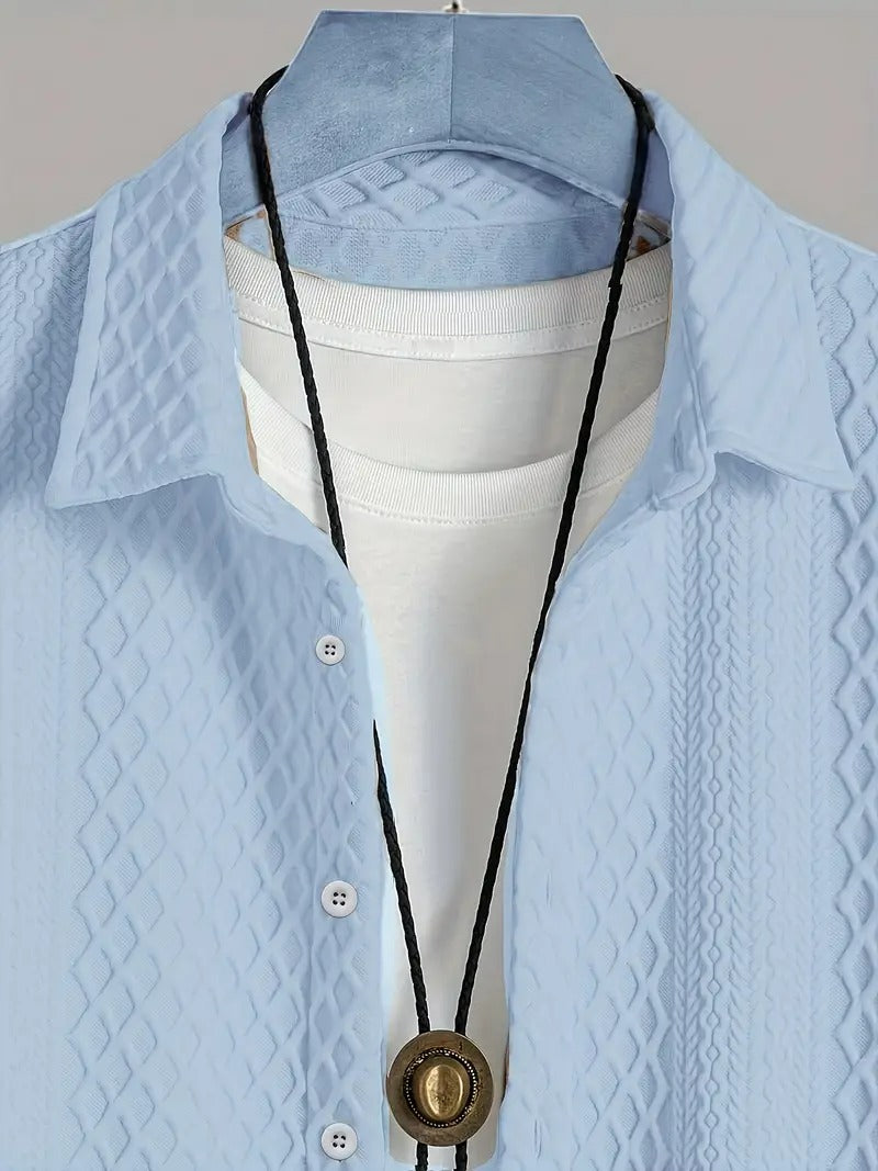 Men’s Classic White Shirt – European Style, Long Sleeve, Regular Fit