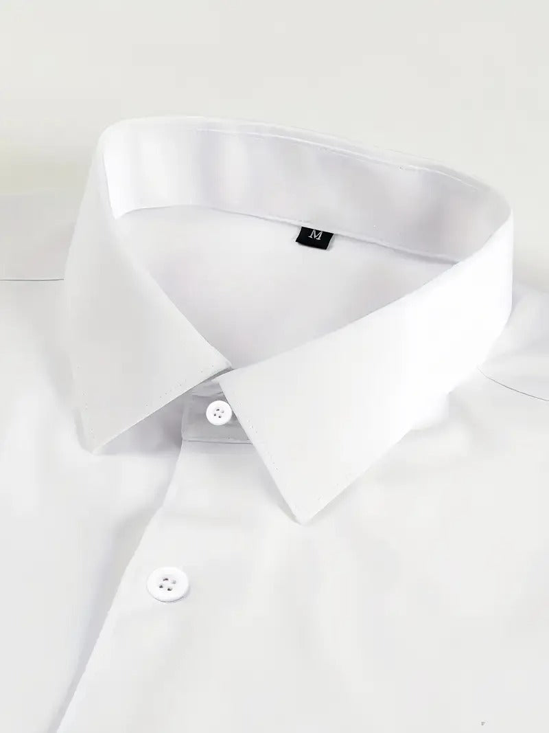 Men’s Classic Solid Shirt – Long Sleeve, Regular Fit, All-Season Wear